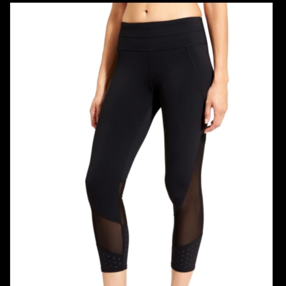 Athleta Laser Cut Mesh Sonar Capri